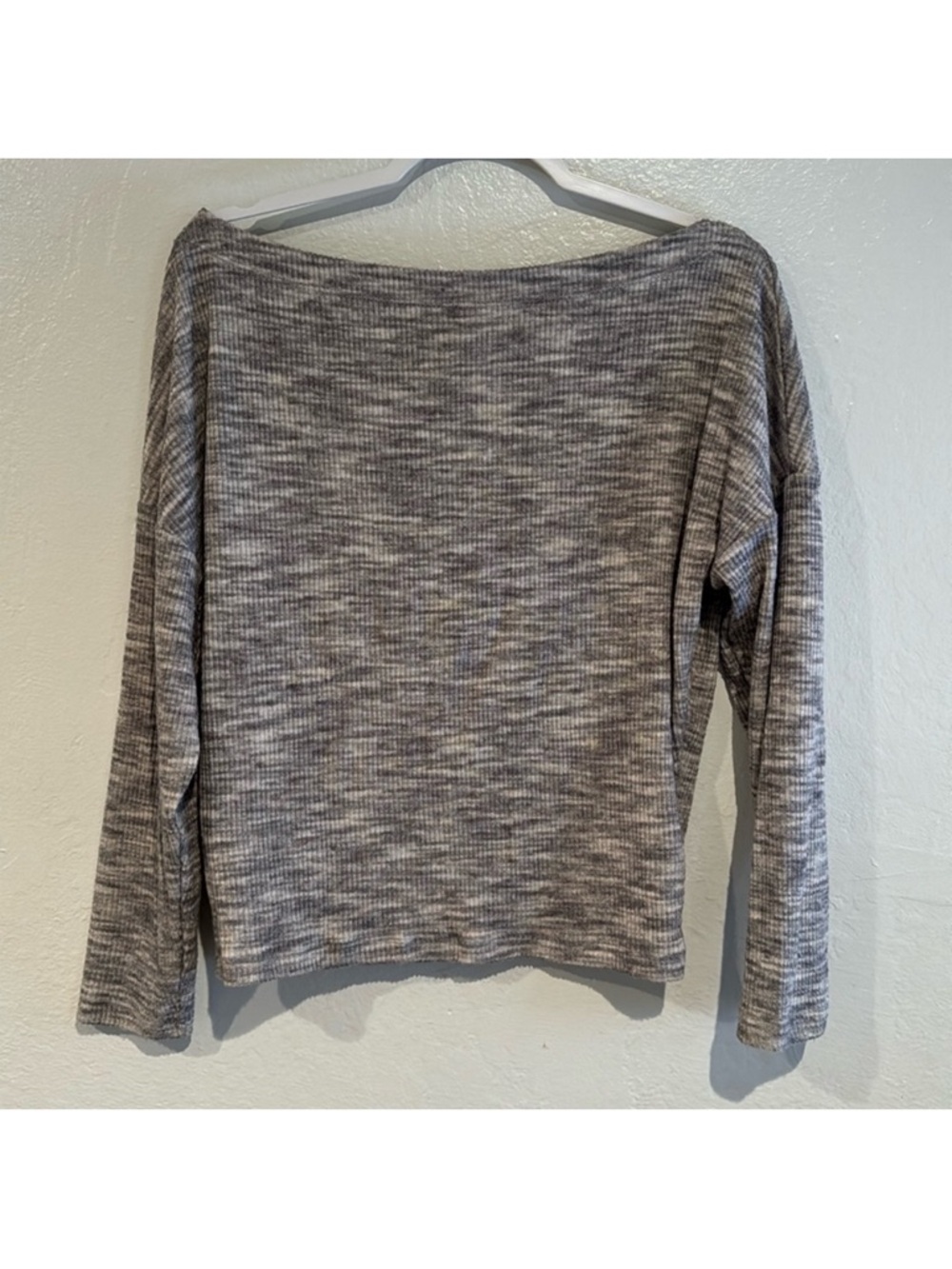 Express Gray Marled Long Sleeve Top
